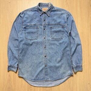 Vintage Great Western Garment Longsleeve Denim Buttonup Shirt Mens Medium Canada